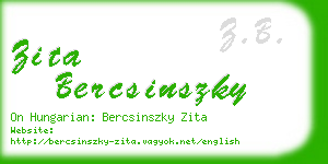 zita bercsinszky business card